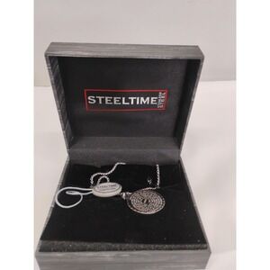 STEELTIME  Stainless Steel  Our Father LORDS Prayer Pendant Chain NEW